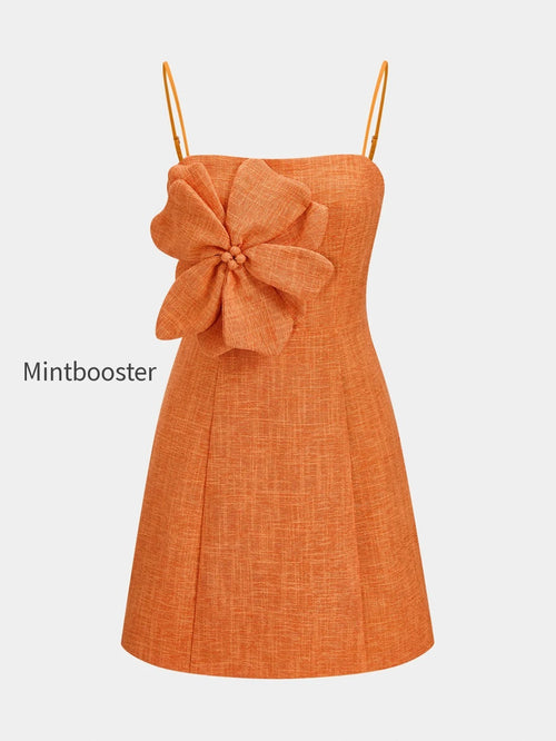 3D Floral Applique Cami Mini Dress