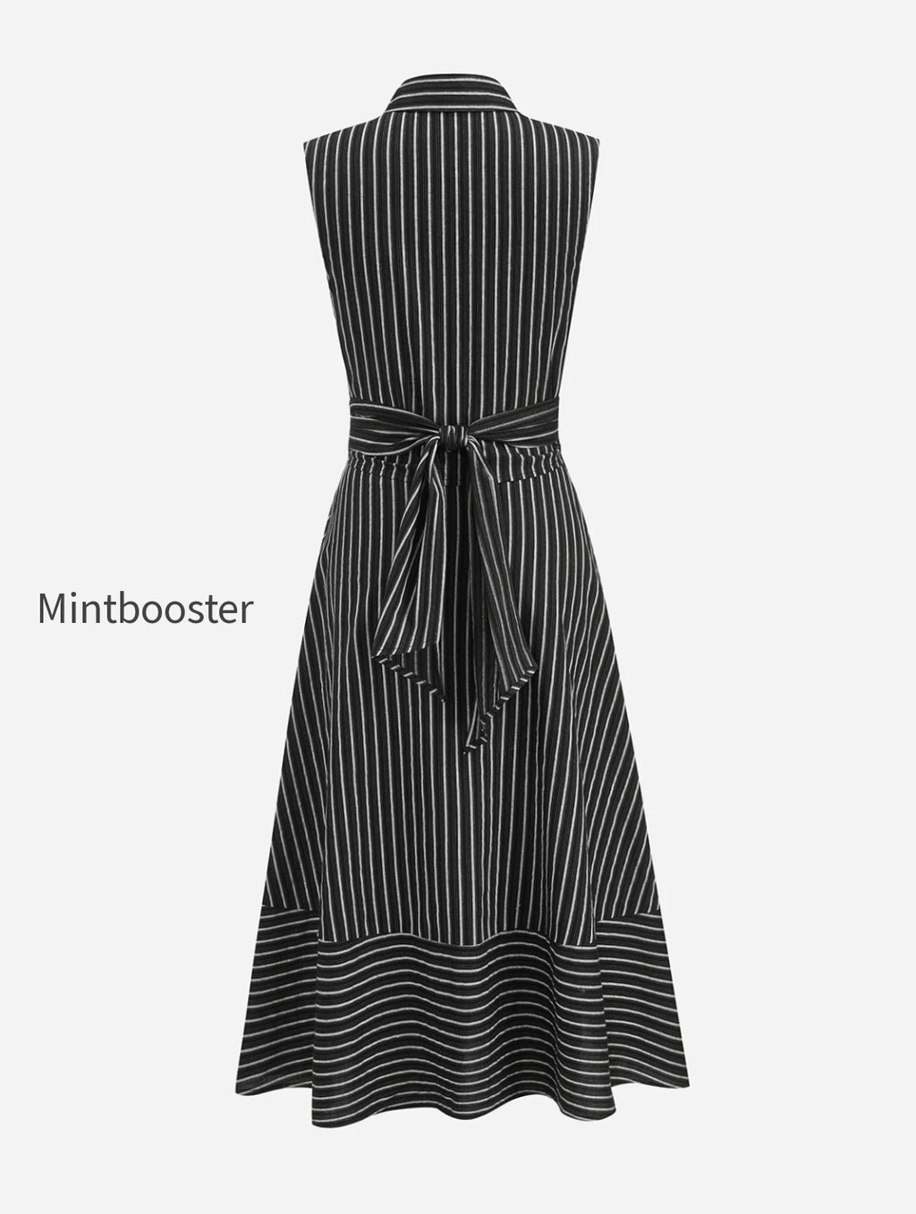 striped-collared-sleeveless-tie-waist-midi-dress