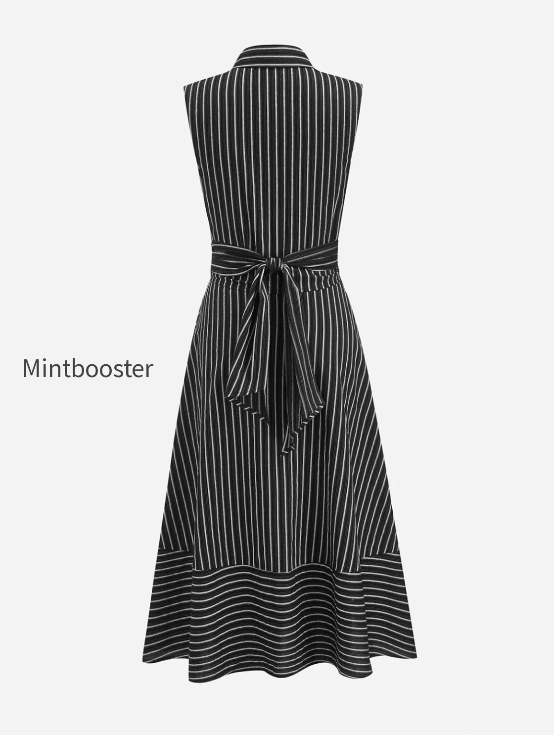 striped-collared-sleeveless-tie-waist-midi-dress