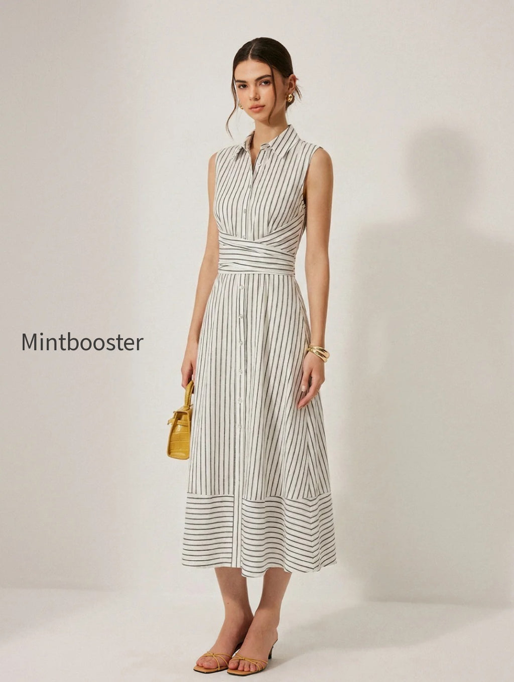 striped-collared-sleeveless-tie-waist-midi-dress