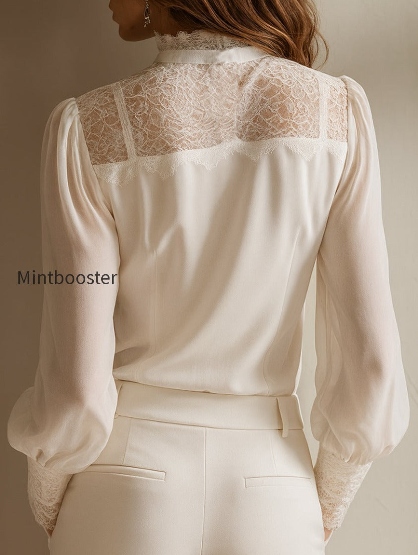 retro-elegant-lace-stand-up-collar-tie-neck-chiffon-blouse-hrpk