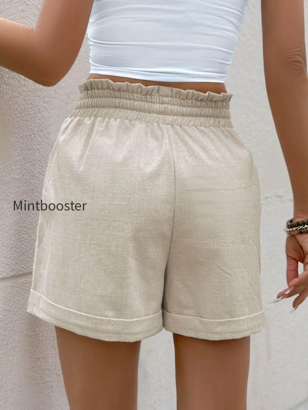 frill-drawstring-shorts