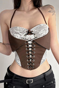 chic-color-block-lace-insert-tie-waist-backless-halter-top