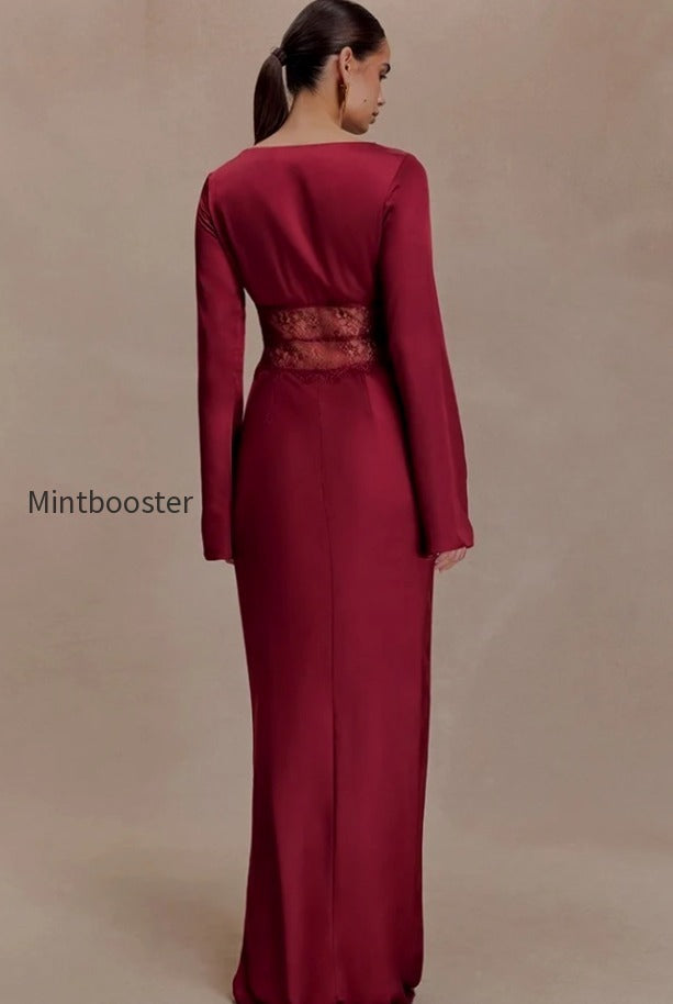 deep-v-neck-lace-panel-bodycon-maxi-lace-dress