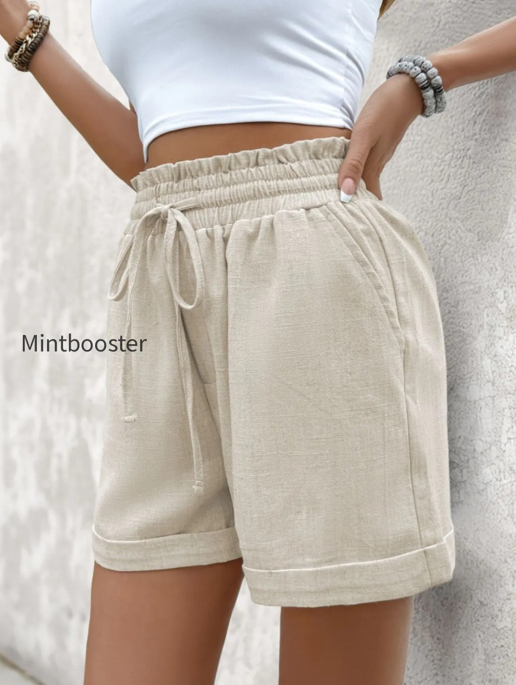 frill-drawstring-shorts