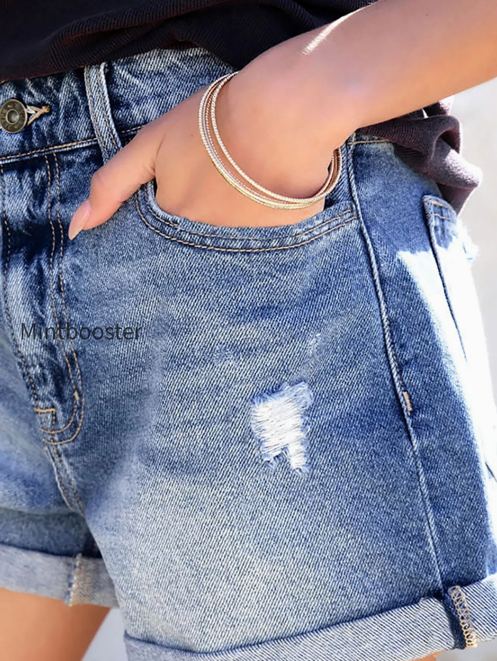 distressed-denim-shorts