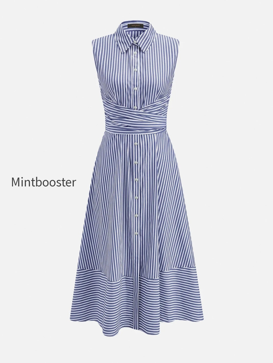 striped-collared-sleeveless-tie-waist-midi-dress