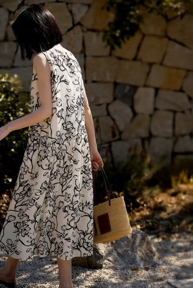 linen-floral-sleeveless-midi-dress