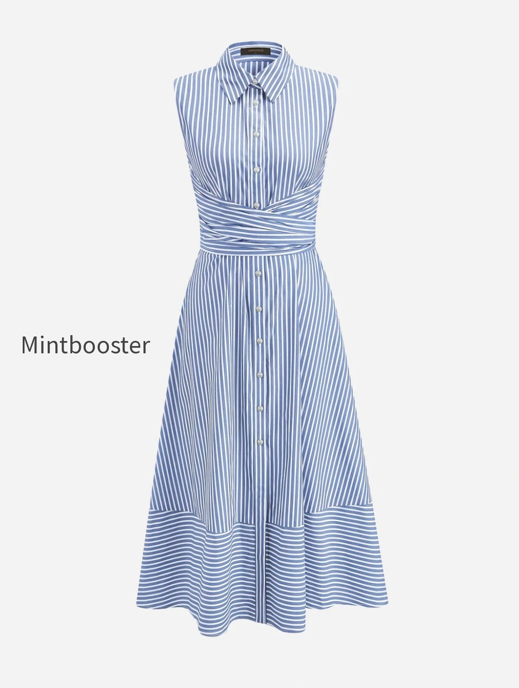 striped-collared-sleeveless-tie-waist-midi-dress